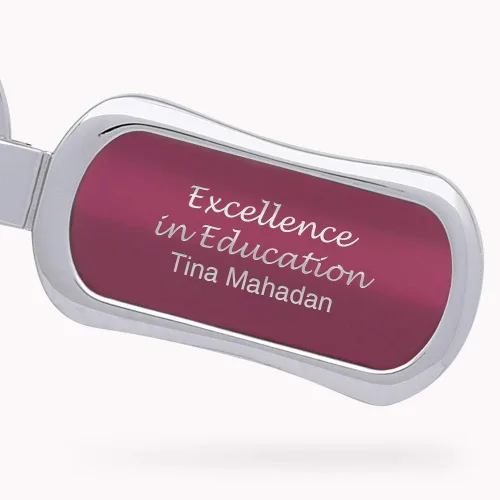 Miniatura 4 de Llavero grabado personalizado con llavero dividido. Disponible en 4 colores clásicos con detalles plateados, personalización gratuita, ideal