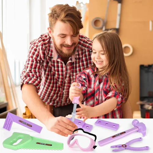 Miniatura 5 de Juego de herramientas para niños, juego de herramientas para niños pequeños con taladro de juguete, caja de herramientas de juguete, herramientas