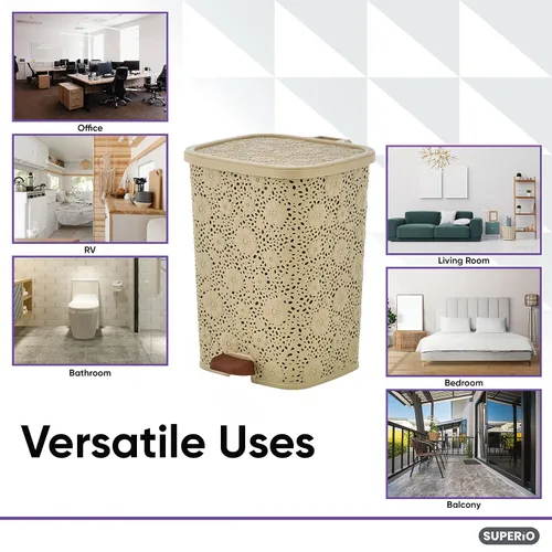 Miniatura 3 de Bote de basura Step On Beige 6 Litro