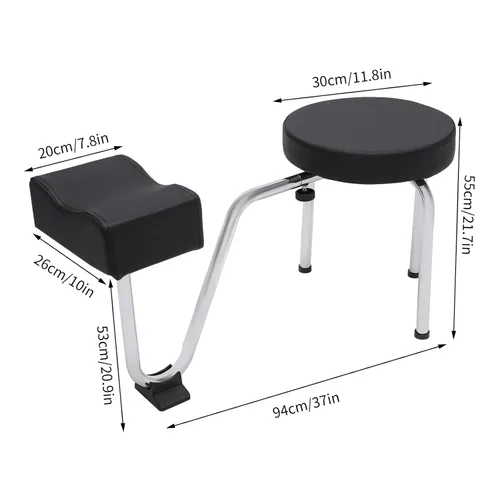 Miniatura 6 de Reposapiés de pedicura, taburete ajustable para pies, reposapiés, reposapiés, pedicura, soporte para reposapiés para Nail Tech Spa, salón de Negro