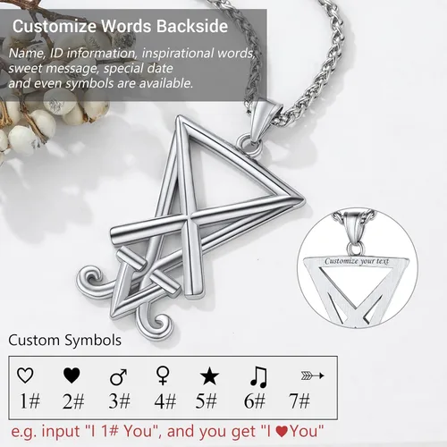 Miniatura 69 de PROSTEEL Satanic Jewelry Upside Down Cross Necklace for Men Women, 316L Stainless Steel/925 Sterling Silver Inverted Cross/Leviathan Cross Pendant