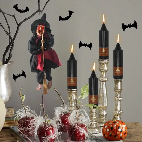Miniatura 2 de Candelabros de Velas Cónicas Negras, Velas Cónicas Cortas de 5 pulgadas, Candelabros de Velas de Halloween Sin Goteo para Decoración de Navidad