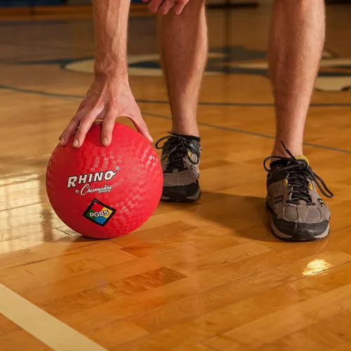 Miniatura 8 de Champion Sports - Juego de pelotas para juegos Rhino, 8.5"D - De dos capas, nylon enrollado - Juego de 6 colores con bolsa y bomba