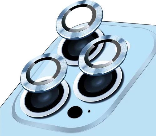Miniatura 22 de LucBuy Protector de lente de cámara para iPhone 12 Pro Max, vidrio templado HD de alta calidad, aleación de aluminio, anillo individual, película