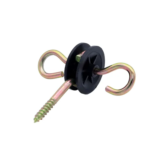 Miniatura 3 de Mango de puerta de resorte de valla eléctrica de plástico con aisladores y juego de anclaje, negro (2BlackMB+084)