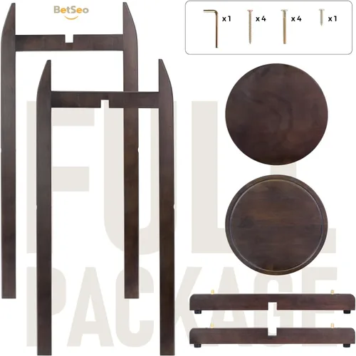 Miniatura 3 de Dispensador de agua de madera maciza natural (32.8 pulgadas de alto - 11.2 pulgadas de ancho) dispensador de bebidas con 2 estantes redondos