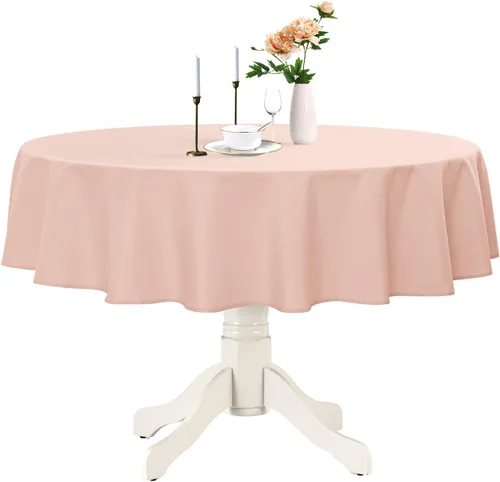 Miniatura 20 de Romanstile Mantel redondo impermeable, resistente a las manchas y sin arrugas, para cocina, comedor, fiesta, boda