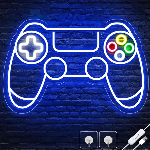 Miniatura 7 de Letrero de Neón para Gamers, Letrero de Neón LED con Forma de Gamepad para Decoración de Cuarto de Gamer, Letrero de Neón Gaming para Decoración