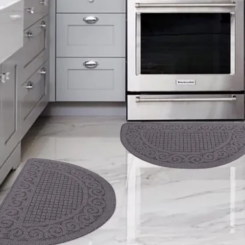 Alfombras grises de cocina para suelo, 2 piezas de 18"×30", antideslizante, lavable, alfombra de cocina, alfombra de pie absorbente, alfombra