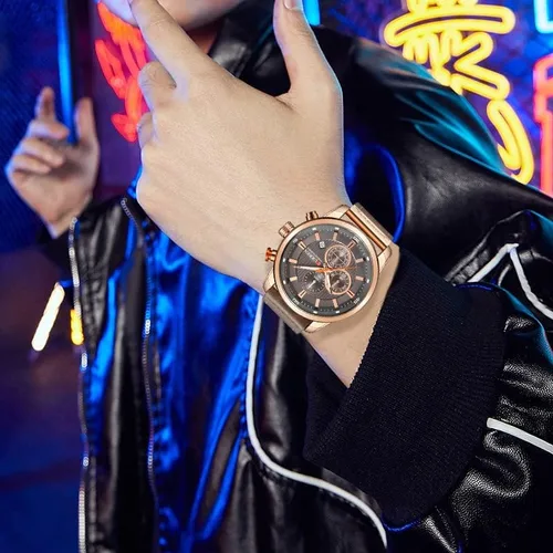 Miniatura 7 de FANMIS Reloj deportivo de cuarzo analógico militar para hombre, cronógrafo, clásico, casual, vestido de negocios, impermeable, reloj de pulsera