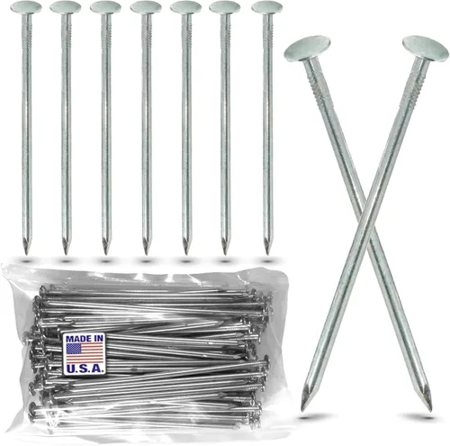 Paisaje de césped sintético fabricado en Estados Unidos (75 clavos por bolsa), estacas de 5.5 pulgadas, estacas galvanizadas en caja de 2.5 libras