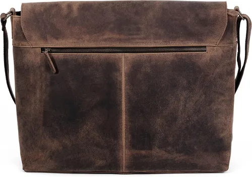 Miniatura 3 de KPL - Maletín de cuero para laptop para hombres y mujeres, la mejor bolsa de computadora de oficina de búfalo hecho a mano, desgastado bronceado