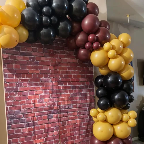 Miniatura 5 de Globos Rojos Negros Amarillos, 60pcs Globos Negros Borgoña Dorados, Globos Amarillos Granate Globos Rojos Negros Dorados con Confeti Para Cumpleaños