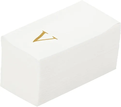 Miniatura 47 de Luxenap Toallas de invitados de tacto de lino de 15.8 X 7.9 pulgadas, 50 toallas de mano con letras - Letra dorada "S", fuente sans serif