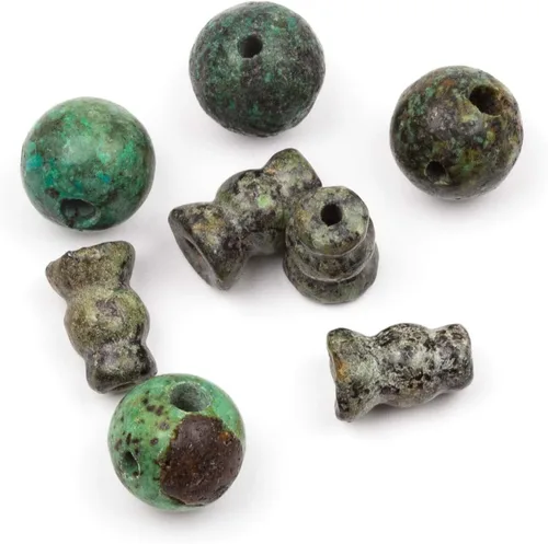 Miniatura 2 de Cherry Blossom Beads Piedra preciosa Mala Guru Bead – Turquesa africana – Tres agujeros 0.394 in redondo con torre de 0.276x0.394 in – Tres