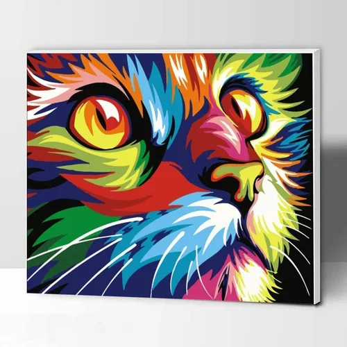 Miniatura 9 de Kit de pintura al óleo con números para manualidades para adultos, juegos de pintura por números para niños principiantes en lienzo, lobo colorido