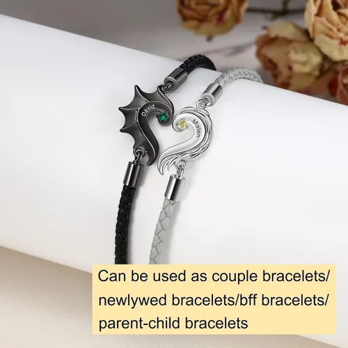 Miniatura 4 de Pulseras para parejas para él y ella pulseras personalizadas a juego para parejas novio y novia cumpleaños aniversario Navidad dulce relación