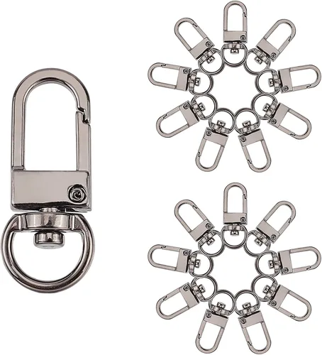 PandaHall - 30 cierres de pinza de langosta de metal plomizo, cordones giratorios, ganchos de gatillo para llavero, llaveros, bolsas de bricolaje,