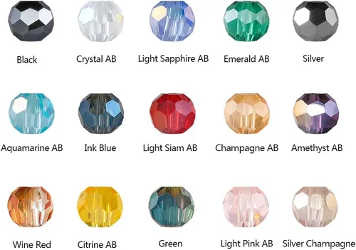 Miniatura 3 de Cuentas redondas de vidrio de 0.157 in para hacer joyas, color AB, 1500 cuentas espaciadoras de cristal para pulseras, collares, accesorios