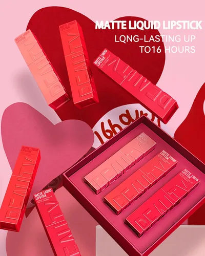 Miniatura 7 de Lápiz labial líquido mate para mujeres - 2 unidades, rosa nude y rojo vino, tinte labial altamente pigmentado, brillo labial mate aterciopelado