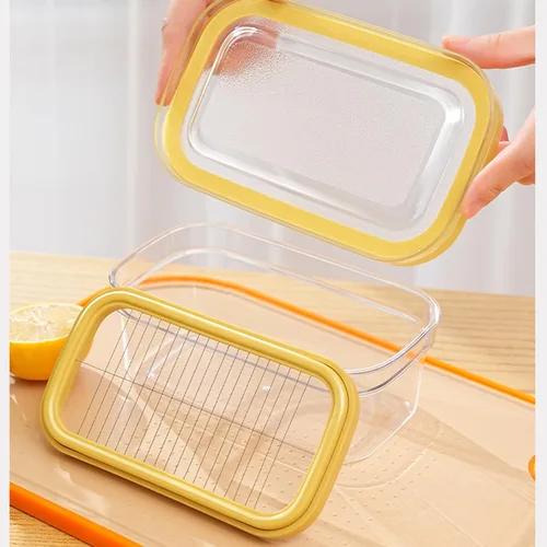 Miniatura 6 de UNIVIVO Cortador de mantequilla hermético, estuche de almacenamiento de mantequilla en barra con tapa para refrigerador (hermético, mediano 280g)