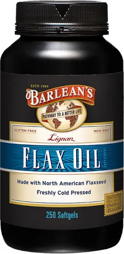 Miniatura 10 de Barlean's Suplementos de Aceite de Linaza Lignan Omega 3 6 9, Cápsulas Blandas de Semilla de Lino Prensadas en Frío con 1550 mg de Ácidos Grasos