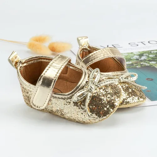 Miniatura 2 de Meckior Zapatos deportivos para bebé y niñas, suela suave, con lazo, princesa, vestido de boda, Mary Jane, planos, para recién nacidos, ligeros