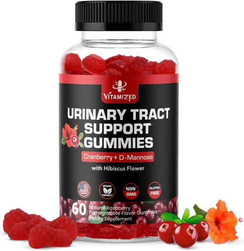 Potentes gomitas de arándano con D manosa – Salud del tracto urinario para mujeres y hombres, suplementos de apoyo de acción rápida para el enjuague