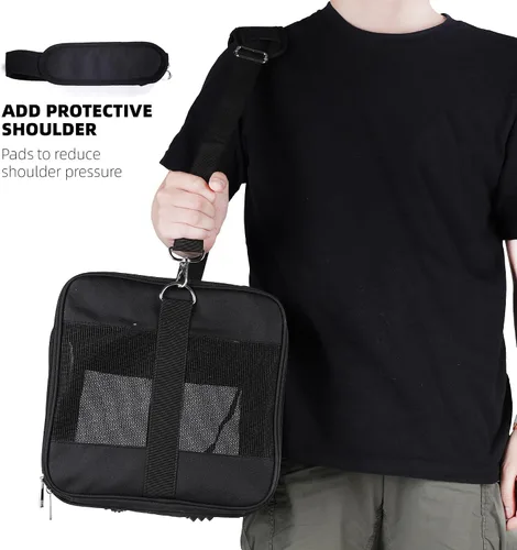 Miniatura 8 de ROYPET Transportador para gatos, bolsa portátil para mascotas para gatos y perros pequeños, bolsa plegable de malla suave y a prueba de arañazos