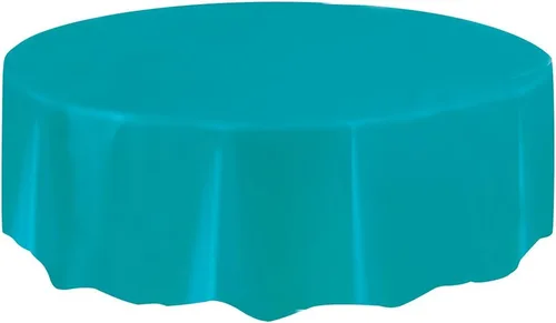 Miniatura 5 de Mantel redondo de plástico sólido negro (84 pulgadas), 1 unidad, diseño elegante y calidad premium, ideal para fiestas, eventos y uso diario