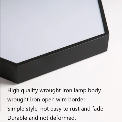 Miniatura 8 de Lámpara de techo LED regulable de montaje empotrado, luz de panel hexagonal simple, lámpara de techo moderna de montaje en superficie con control