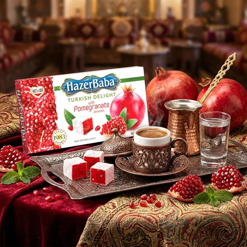 Miniatura 9 de Hazer Baba - Caramelos turcos, sabor a granada y zereshk, 16 onzas (paquete de 1), caja de aperitivos gourmet, aperitivo tradicional, vegano, lokum