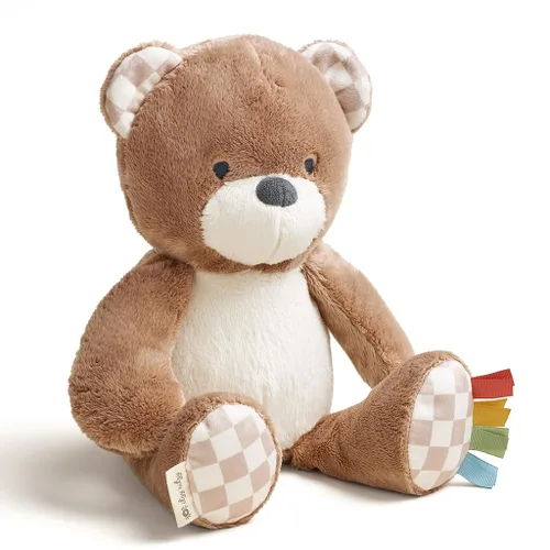 Itzy Ritzy Snuggles Juguete de Peluche – Animal de Peluche Suave para Bebés, Niños y Adultos – Cintas Sensoriales y Telas Texturizadas para Juego