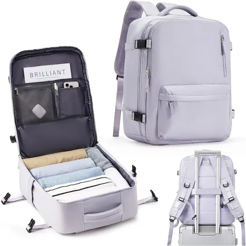 Miniatura 14 de VECAVE Mochila de mano para mujer, mochila de viaje grande aprobada por vuelo, impermeable de 14 pulgadas, mochila para laptop de negocios, mochila