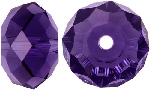 100 piezas Adabele cuentas austriacas de cristal facetado suelto de 8 mm, diseño rondelle color púrpura terciopelo, espaciador compatible con