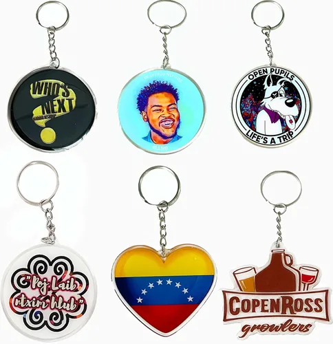 Miniatura 3 de GROZON 100 llaveros de acrílico personalizables, llavero de música escaneable, llaveros de fotos impresos personalizados al por mayor