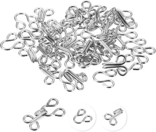 Miniatura 9 de uxcell Juego de ganchos de costura y cierre de ojos para ropa, pantalones, falda, vestido, brasier, costura, manualidades Negro oscuro