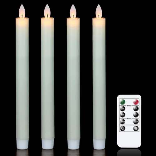 Miniatura 26 de Wondise Velas Cónicas Sin Llama con Control Remoto Temporizador, Candelabros Rojos Cerosos Reales a Batería Velas LED de Mecha 3D para Decoración