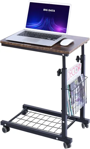 AIZ Mesa para colocar sobre la cama, mesa auxiliar de sofá ajustable en altura deslizable debajo del sofá, mesa auxiliar para laptop, carrito de
