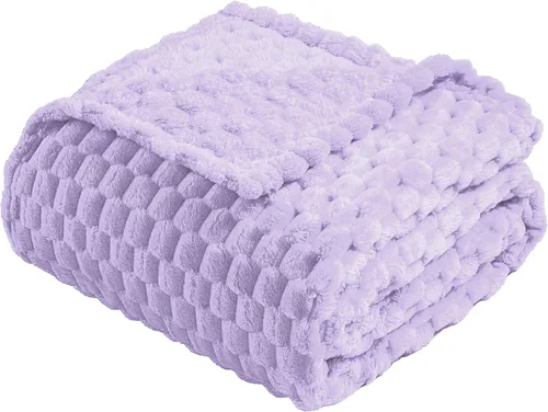 Miniatura 22 de Vessia - Manta de forro polar de franela (50x70 pulgadas), manta 3D de jacquard negra, esponjosa y cálida para sofá, sillón, cama, silla, 300GSM