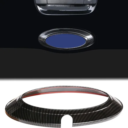 Aunginsy Cubierta para emblema de portón trasero de automóvil con patrón de fibra de carbono para Ford Ranger 2015-2022, material ABS, específico