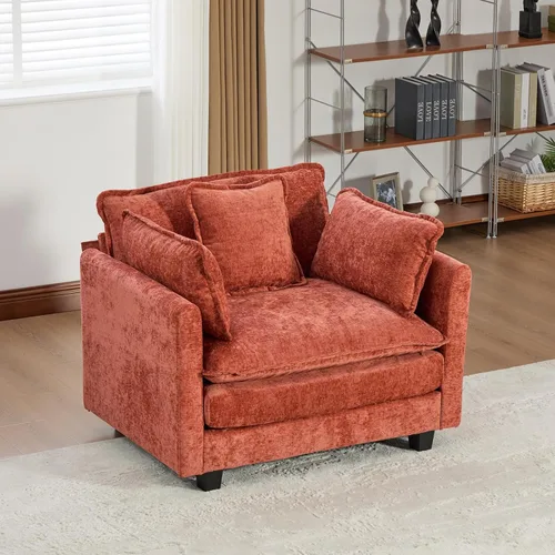 Miniatura 42 de Sofá modular negro de 111.5 pulgadas, sofás seccionales grandes de 3 plazas para sala de estar, sofá nube de tela de felpilla de gran