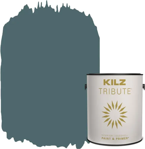 Miniatura 71 de KILZ TRIBUTE Pintura e imprimación, para interiores, semibrillante, Vintage Indigo, 1 galón Índigo Victoria