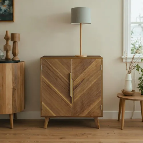 Miniatura 2 de Fat Ant Armario buffet con almacenamiento, aparador moderno de mediados de siglo de 30 pulgadas con 2 puertas, credenza decorativa con estantes