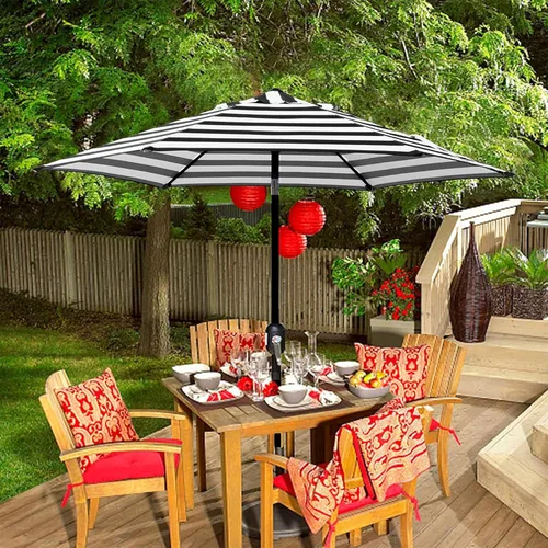 Miniatura 7 de Blissun - Sombrilla de patio de 7.5 pies, sombrilla de jardín, sombrilla de mercado para exteriores con botón de inclinación y manivela