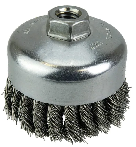 Miniatura 13 de Weiler 13286 Cepillo de alambre de alambre de una hilera de 2-3/4 pulgadas, relleno de acero de 0.020 pulgadas, tuerca UNC de 5/8"-11, fabricado