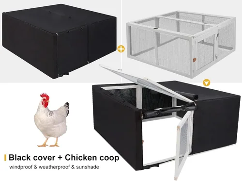 Miniatura 3 de Gallinero sin montaje, jaula plegable de madera para gallineros, extensión de gallina grande para gallinero, conejo, casa de pato