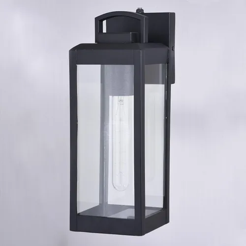 Miniatura 5 de VAXCEL Kinzie - Lámpara de porche para exteriores, 5 pulgadas de ancho x 14.25 pulgadas de alto, linterna negra para exteriores, moderna lámpara