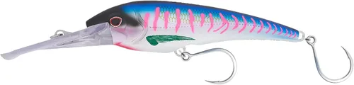Miniatura 42 de Nomad Design DTX Minnow con sistema patentado Autotune - Acción de natación de pez cebo envejecido, BKK Diablo Caballa Rosa Caliente