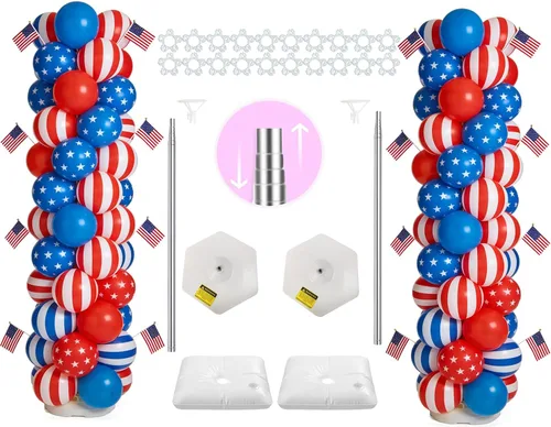 Miniatura 8 de LANGXUN Kit de arco de globos de mesa blanco de 12 pies, marco de soporte de arco de globos para fiesta de cumpleaños, decoración de boda
